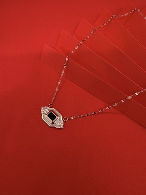 Yeşil Taşlı Gümüş Kolye