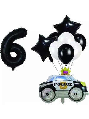 İstoç Parti Police ( Polis Arabası ) Folyo Balon Seti Yaş 6