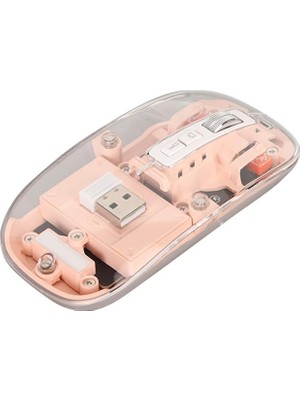 Bosile Premium Şeffaf Kablosuz Mouse: 3 Modlu Bağlantı, Sessiz Tık ve Şarjlı – Modern Slim Tasarım
