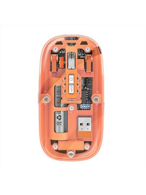 Bosile Premium Şeffaf Kablosuz Mouse: 3 Modlu Bağlantı, Sessiz Tık ve Şarjlı – Modern Slim Tasarım