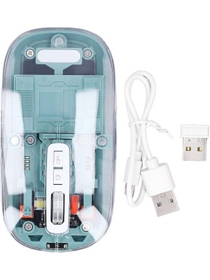 Bosile Premium Şeffaf Kablosuz Mouse: 3 Modlu Bağlantı, Sessiz Tık ve Şarjlı – Modern Slim Tasarım