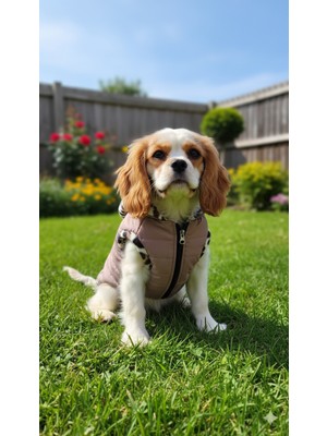 Patilemece Leopar Desenli Kahverengi Şişme Kedi Köpek Montu