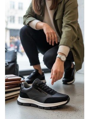 Enoch Erkek Klasik Ayakkabı - Kontrast Panel Tasarımlı ve Segmentli Esnek Tabanlı Bağcıklı Model