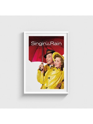 Domirus Singin' In The Rain (1952) Film Posteri Çerçeveli Tablo Ev Oda Duvar Dekorasyonu