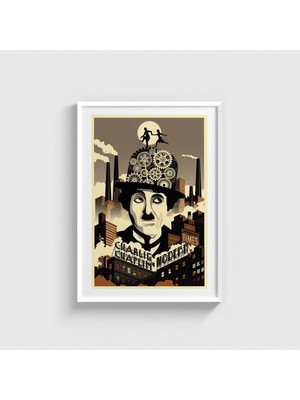 Domirus Modern Times (1936) Film Posteri Çerçeveli Tablo Ev Oda Duvar Dekorasyonu