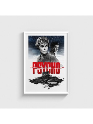Domirus Psycho (1960) Film Posteri Çerçeveli Tablo Ev Oda Duvar Dekorasyonu