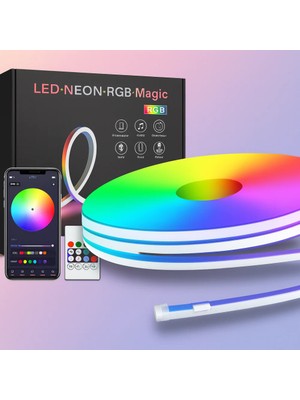 Bosile Yeni Nesil Magic Rgb Neon LED - Bükülebilir, Su Geçirmez ve Uygulama Kontrollü Ambiyans Işığı (3m, 5m, 10M)