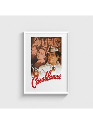 Domirus Casablanca (1943) Film Posteri Çerçeveli Tablo Ev Oda Duvar Dekorasyonu