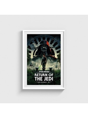 Domirus Star Wars Return Of The Jedi (1983) Film Posteri Çerçeveli Tablo Ev Oda Duvar Dekorasyonu