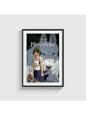 Domirus Princess Mononoke (1997) Film Posteri Çerçeveli Tablo Ev Oda Duvar Dekorasyonu