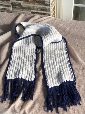 Lacivert Çerçeveli Kadife Atkı