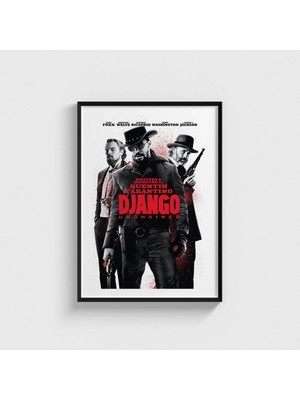Domirus Django Unchained (2012) Film Posteri Çerçeveli Tablo Ev Oda Duvar Dekorasyonu