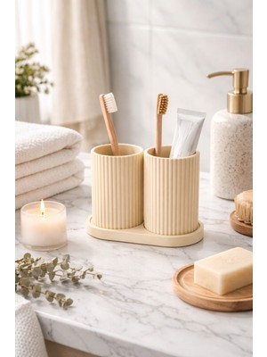 BB Craft Çift Bölmeli Diş Fırçalık & Banyo Organizeri
