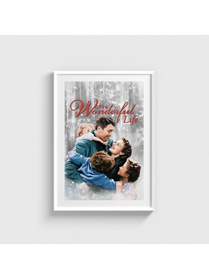 Domirus It's A Wonderful Life (1946) Film Posteri Çerçeveli Tablo Ev Oda Duvar Dekorasyonu