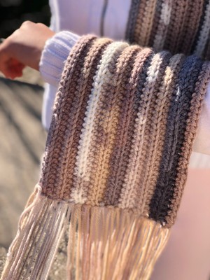 Karışık Pembe Alt Tonlu Kadın Atkı