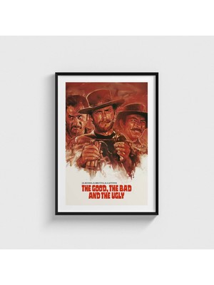Domirus The Good, The Bad And The Ugly (1966) Film Posteri Çerçeveli Tablo Ev Oda Duvar Dekorasyonu