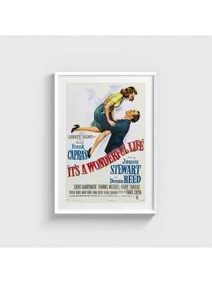 Domirus It's A Wonderful Life (1946) Film Posteri Çerçeveli Tablo Ev Oda Duvar Dekorasyonu