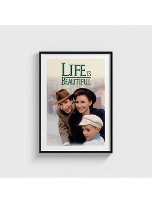 Domirus Life Is Beautiful (1997) Film Posteri Çerçeveli Tablo Ev Oda Duvar Dekorasyonu