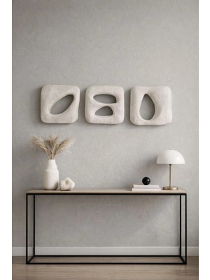 Muyika Duvar Dekoru Beton Görünümlü ,wabi Sabi–el Yapımı Modern Dekoratif Duvar Objesi, 3’lü Set