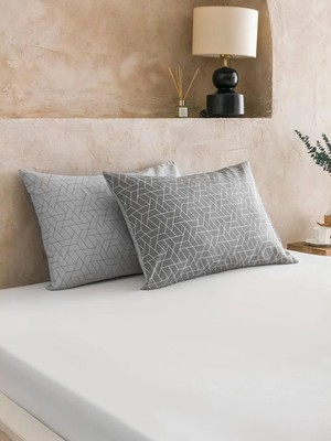 LC Waikiki Gri Desenli Yastık Kılıfı 2 Li 50X70 cm  (S6)