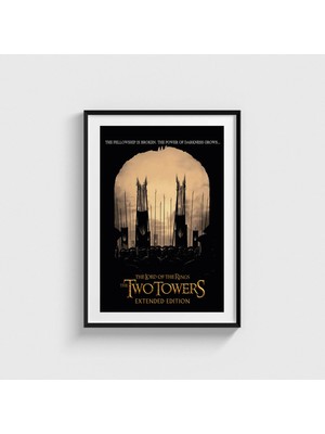 Domirus The Lord Of The Rings: The Two Towers (2002) Film Posteri Çerçeveli Tablo Ev Oda Duvar Dekorasyonu