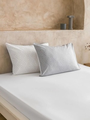 LC Waikiki Gri Desenli Yastık Kılıfı 2 Li 50X70 cm  (S6)