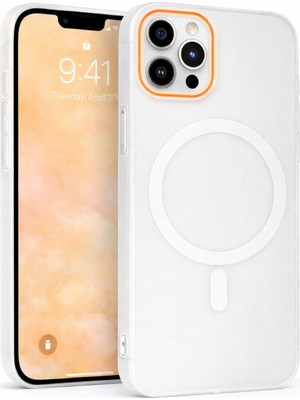 Vissona iPhone 12-12 Pro Uyumlu Magsafe Wireless Şarj Özellikli Mat Sert Arka Kapak Kılıf