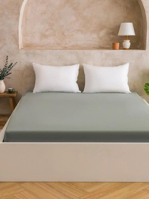 LC Waikiki Yeşil Pamuklu Çift Kişilik Lastikli Çarşaf  (S6)