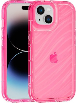 Vissona iPhone 13 Uyumlu Telefon Kılıfı Kamera Çıkıntılı Kabartmalı Parlak Desenli Darbe Emici Silikon Kılıf