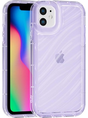 Vissona iPhone 11 Uyumlu Telefon Kılıfı Kamera Çıkıntılı Kabartmalı Parlak Desenli Darbe Emici Silikon Kılıf