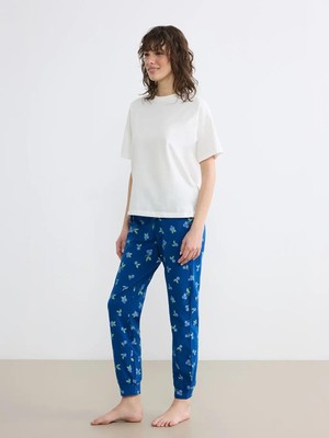 LC Waikiki Mavi Kiraz Baskılı Kadın Jogger Pijama Altı  (S6)