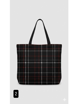 Buypass Kareli Siyah Kadın Omuz Çantası