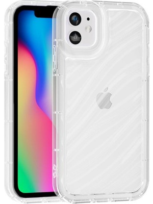 Vissona iPhone 11 Uyumlu Telefon Kılıfı Kamera Çıkıntılı Kabartmalı Parlak Desenli Darbe Emici Silikon Kılıf