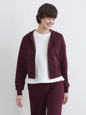 LC Waikiki Siyah Kapüşonlu Soft Touch Kadın Fermuarlı Sweatshirt  (S6)