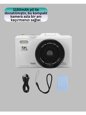 Zenvia Wifi Bağlantılı 5k Ultra Hd Dijital Kamera 75MP Otofokus ZNV2025
