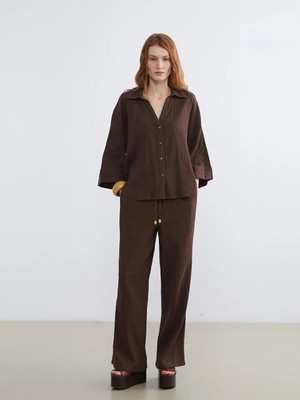 LC Waikiki Beli Lastikli Kadın Müslin Pantolon  (S6)