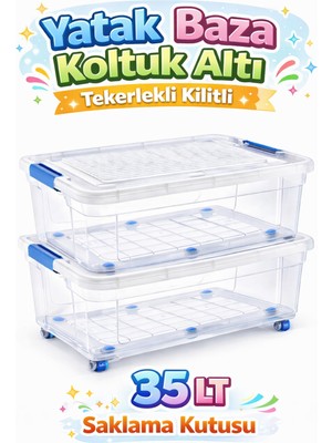Loremp 35 Lt Koltuk Yatak Baza Içi 2 Adet Saklama Kutusu Depolama Düzenleyici