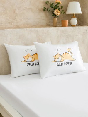 LC Waikiki Karışık Kedi Baskılı Yastık Kılıfı 2 Li 50X70 cm  (S6)