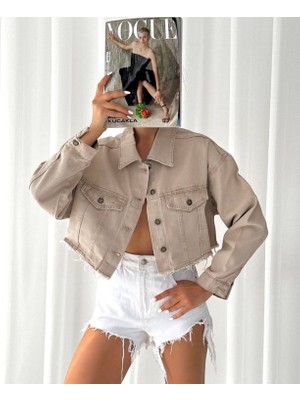 Aida Fashion Denim Crop Ceket