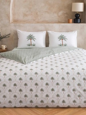 LC Waikiki Karışık Palmiye Desenli Çift Kişilik Nevresim Takımı  (S6)