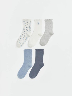 LC Waikiki Çiçekli Kadın Soket Çorap 5 Li  (S6)