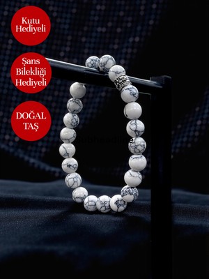 Vexa Aksesuar Havlit Taşı Bileklik – Sertifikalı Doğal Taş – Hediye Kutulu & Şans Bileklik Hediyeli
