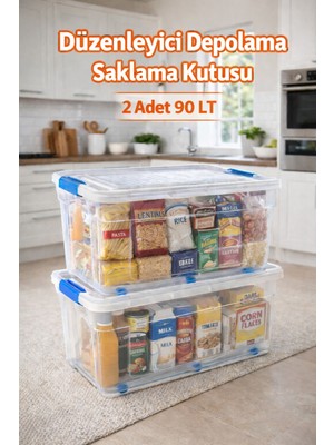 Loremp Saklama Düzenleme Kutusu 90 Lt 2 Adet Düzenleyici