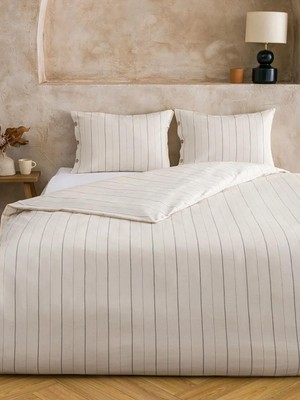 LC Waikiki Gri Çizgili Çift Kişilik Nevresim Seti  (S6)