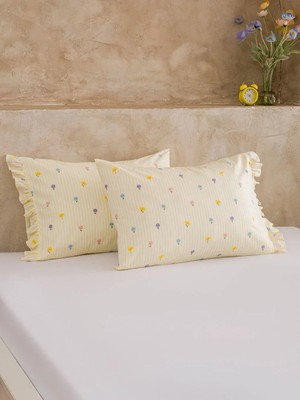 LC Waikiki Karışık Desenli Pamuklu Yastık Kılıfı 2 Li 50X70 cm  (S6)