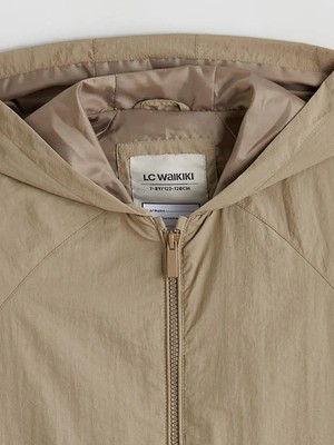 LC Waikiki Bej Kapüşonlu Kız Çocuk Mont  (S6)