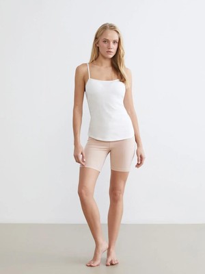 LC Waikiki Beyaz U Yaka Askılı Kadın Kaplı Atlet  (S6)