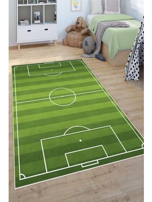Pelura Halı Futbol Sahası Desenli Yıkanabilir Kaymaz Taban Çocuk Oyun Halısı