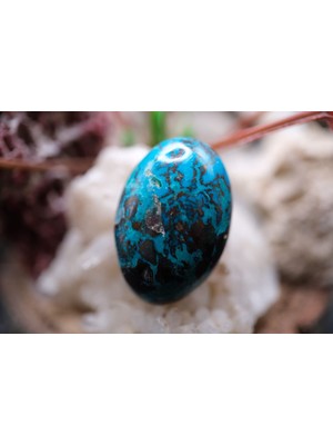 Aries 22.90CT 25.5X17.4MM Oval Natural Malachite&chrysacolla