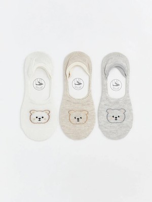 LC Waikiki Baskılı Kadın Babet Çorap 3 Lü  (S6)